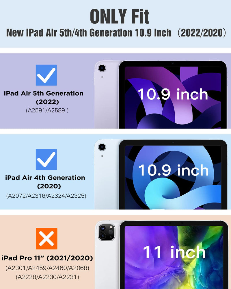 [Australia - AusPower] - TiMOVO for iPad Air 5th Generation Case 2022 / iPad Air 4th Generation Case 2020 10.9 Inch, iPad Air Case Slim Stand Hard PC Translucent Back Shell Smart Cover Fit iPad 10.9 Case - Lavender Purple 