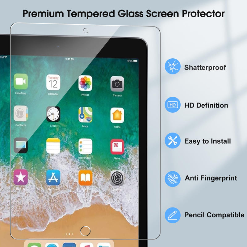 [Australia - AusPower] - 2 Pack Screen Protector Compatible with iPad 6th 5th Generation 9.7 Inch (Model A1822/A1823/A1893/A1954), Tempered Glass Film Guard 