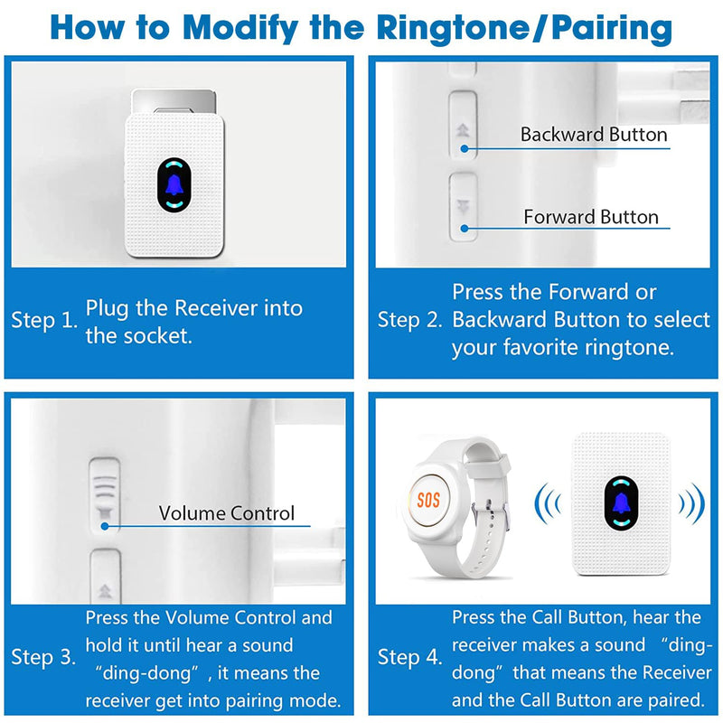 Daytech Wireless Caregiver Pager Call Button Elderly
