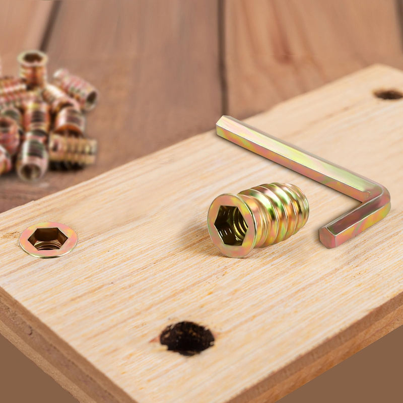 [Australia - AusPower] - 3/8"-16 Threaded Inserts for Wood Nutsert Furniture Screw-in Nut 20mm Length Hex Drive, 20 PCS 3/8"-16 x 20mm 