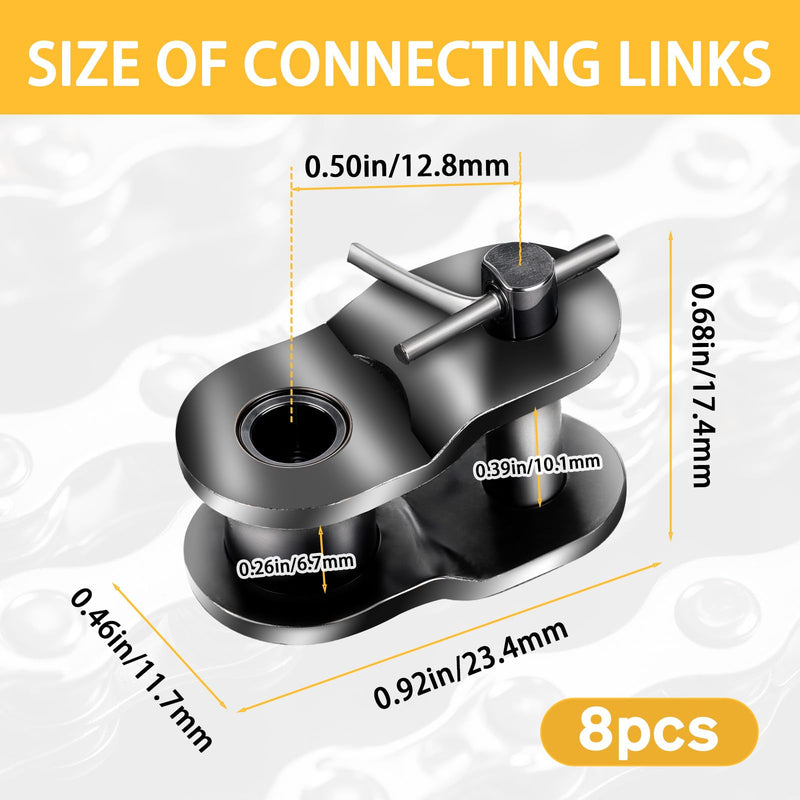 [Australia - AusPower] - 8 Pcs 420 Chain Roller Chain Offset Link 420 Chain Master Link, Half Link, Crank Link 