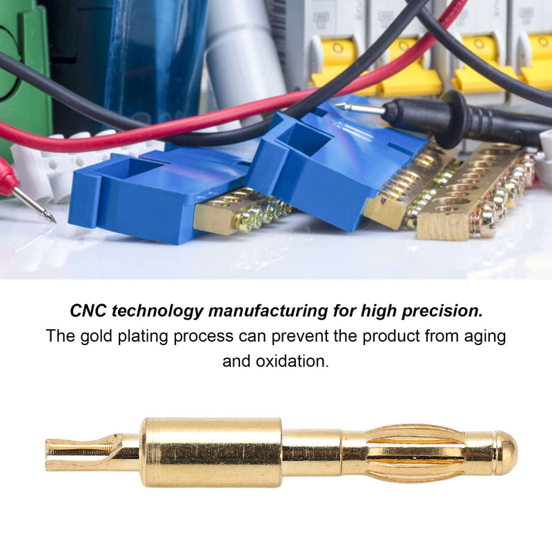 [Australia - AusPower] - Banana Plug 4mm Male Solder Type Gold Plated Connector 10pcs for DIY Electrical Testing 