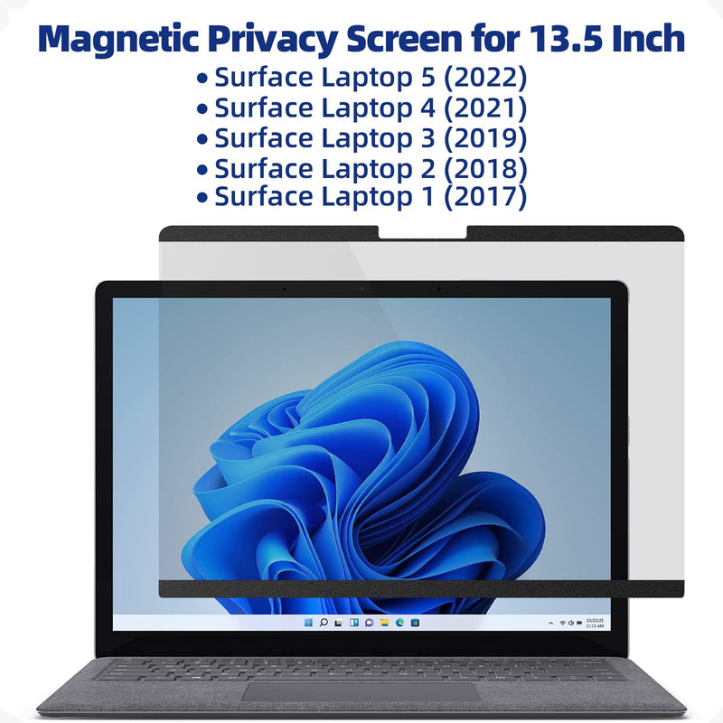 [Australia - AusPower] - Magnetic Privacy Filter Compatible with 13.5 Inch Surface Laptop 5/4/3/2/1, Removable Anti-Glare Blue Light Laptop Privacy Screen Black Security Private Magnetic privacy screen for surface 