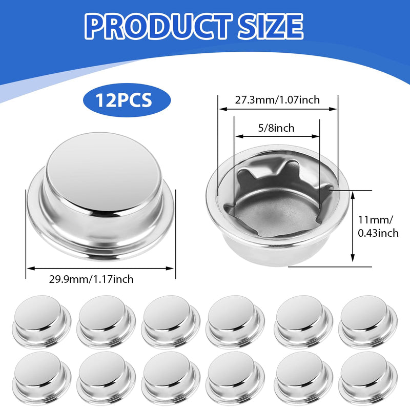 [Australia - AusPower] - 12pcs 5/8 Inch Dolly Wheel Lock Washer,Push Nuts,Stainless Steel Axle Cap for Rolling Bins, Lawn Wagons and Hand Trucks,Reliable Alternative to Cotter Pins 