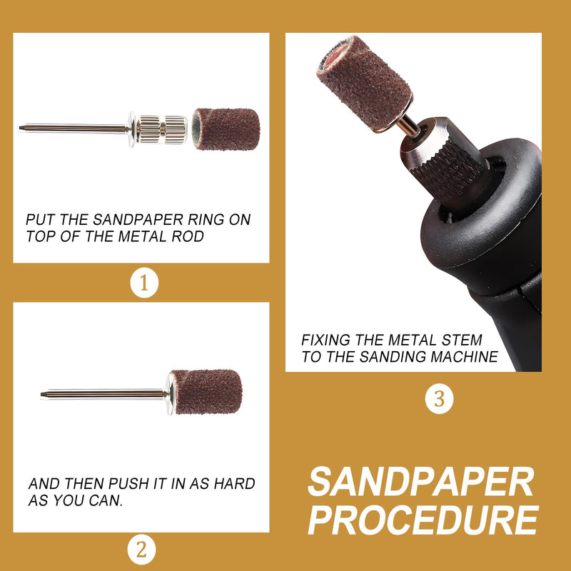 [Australia - AusPower] - LPZMPZ Pack of 242 Sanding Sleeves Nail Cutter with 80/120/180 Grit Sanding Cylinder Compatible with Dremel Rotary Tool Sanding Attachments Including 240 Sanding Sleeves + 2 Sanding Drum 