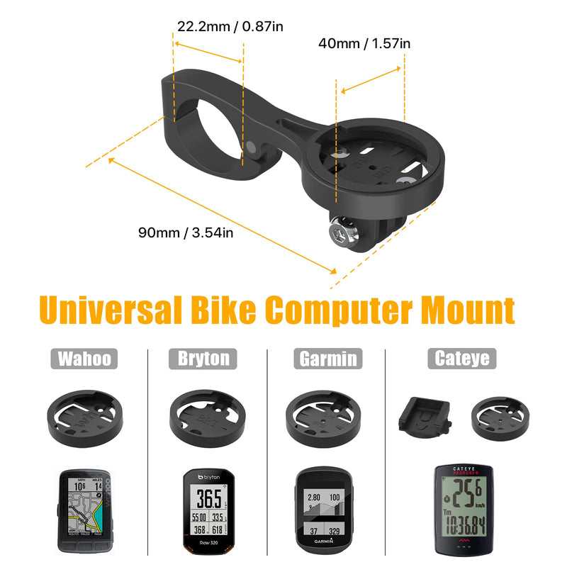 [Australia - AusPower] - Bike Computer Mount For Aero Bars - Aero Bar Bike Computer Mount For Garmin Edge, Aero Bar Computer Mount Compatible with Garmin GPS Bike Computer, Wahoo, Bryton, Cateye, GoPro Full Range & Flashlight Black 