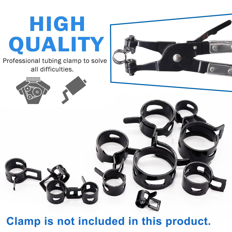 [Australia - AusPower] - Tnisesm 140 Pcs 12Values 6-22mm Spring Hose Clamp Assortment kits Silicone Vacuum Hose Action Low Pressure Air Clip Clamp hoses clamps sleeving(Black) 