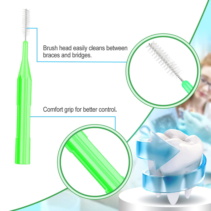 [Australia - AusPower] - 250 Pieces Braces Flossers Interdental Brush for Cleaner Tooth Toothpick Dental Teeth Flossing Head Oral Dental Hygiene Cleaning Tool Soft Dental Picks Refill Toothpick Cleaners (Bright Color) Bright Color 