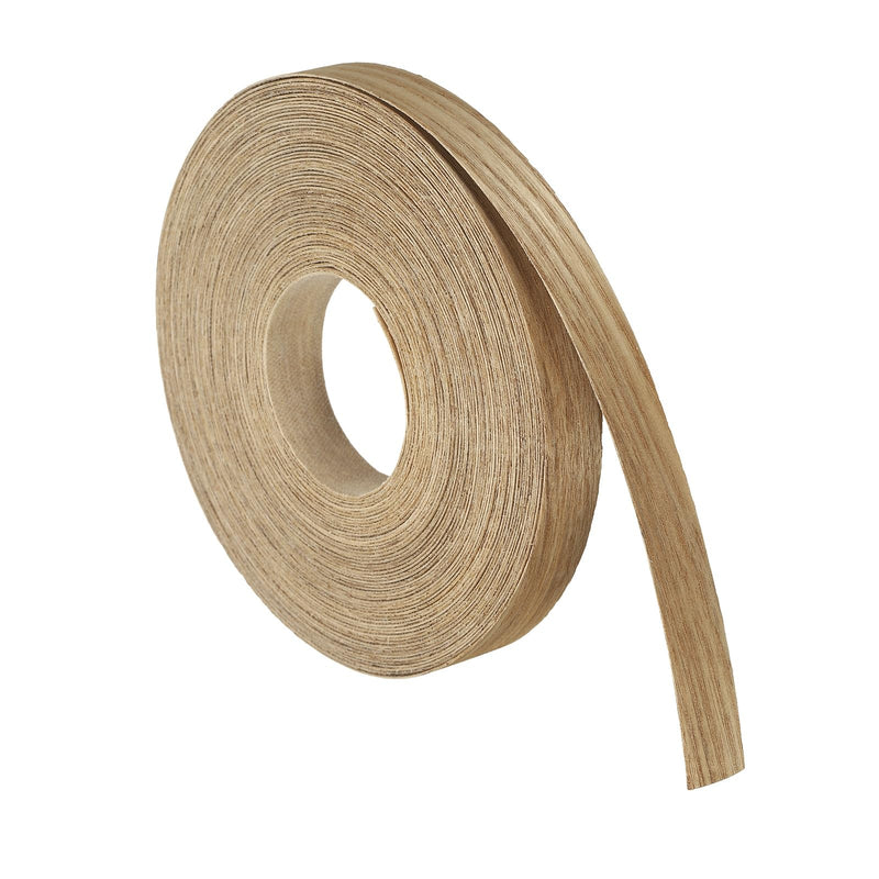 uxcell 5/8 Inch x 49ft Wood Veneer Edge Banding, Pre-Glued Flexible Ash Edging Strips, Iron on with Hot Melt Adhesive Wood Tape for Cabinet Repair and Furniture Restoration