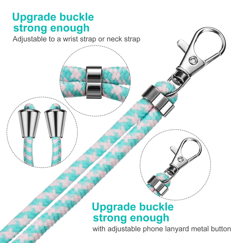 [Australia - AusPower] - Weewooday 4 Pieces Universal Cell Phone Lanyard Around The Neck Phone Lanyard Crossbody Adjustable Nylon Phone Lanyard Patch with Neck Strap for Most Phones(Bright Color Series) Bright Color Series 