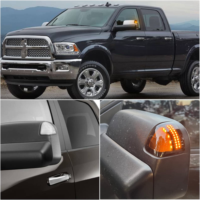 Dynamic Sequential LED Side Mirror Marker Lights Compatible with Dodge Ram 1500 2500 3500 4500 5500 Truck 2010-2018 Towing Mirror Turn Signal Indicator Lamp Accessories