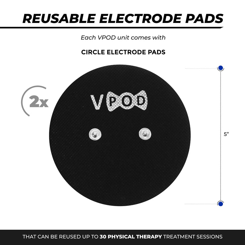 VPOD Single Wireless TENS Unit - EMS Muscle Stimulator for Pain Relief Therapy, 24 Modes - TENS Massager Electric Stimulation Machine for Nerve and Back Pain VPOD Single
