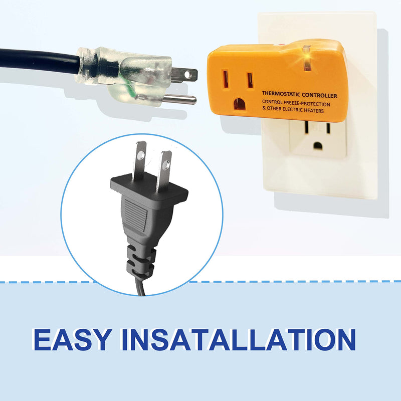 [Australia - AusPower] - MAXKOSKO 2 PCS Freeze Thermostatically Controlled Outlet，Automatically Turn On Below 38 °F and Off Over 50 °F 