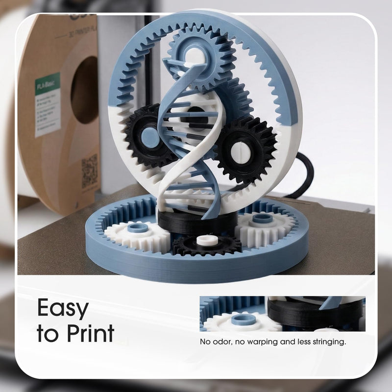 [Australia - AusPower] - eSUN PLA Basic Filament 1.75mm, 3D Printer Filament High Speed PLA for Fast Printing, 1KG per Spool, 2 Spools High Speed 3D Printing Filament, Grey + Black Hb-grey + Black 2KG 