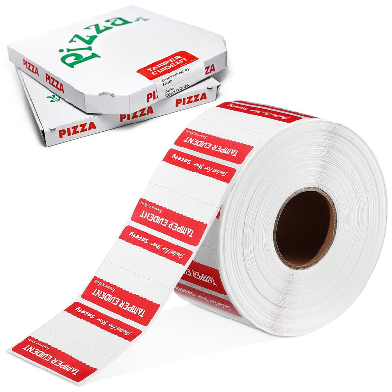 Tamper Evident Stickers 2" x 4" Thermal Printer Sticker Paper Tamper Proof Stickers for Drivers Safety Seal Writable Delivery Label (Red,1000)