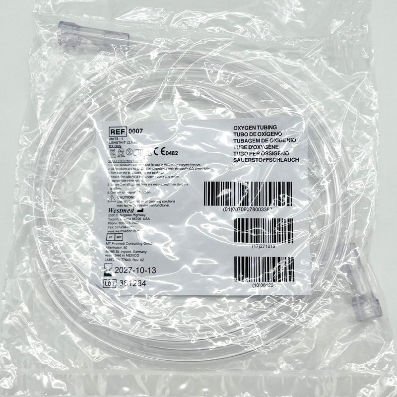 [Australia - AusPower] - Oxygen Supply Tubing - 7' Clear - 5 Pack (Westmed 0007) 7 Foot (Pack of 5) 