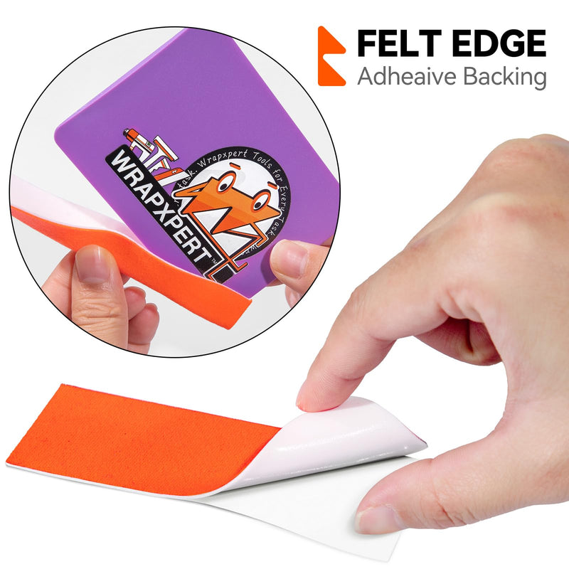 WRAPXPERT Squeegee Felts,Orange Felt Tape with Adhesive Backing Fit 4-inchs,Vinyl Squeegee Buffer for Window Tint Kit,PPF Applications,Vinyl Wrap Tools 10 PCS Basic
