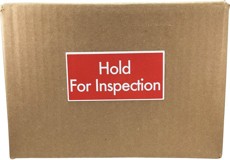 Hold for Inspection Labels – 2 x 4 Inch Red with White Text Semi-Gloss Adhesive Stickers, 500 Total Labels Per Roll for Quality Control, Shipping, and Inventory Management – Made in the USA
