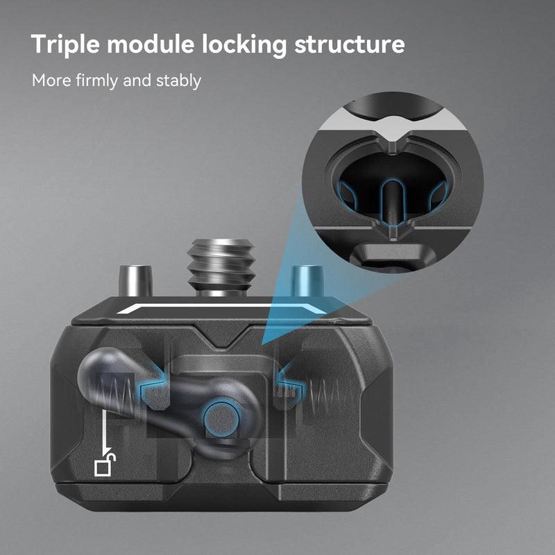 [Australia - AusPower] - SMALLRIG Quick Release Plate Drop-in HawkLock Mini Quick Release Camera Mount Adapter with 1/4" Screw, for Camera Clamp, Super Clamp, Ball Head, Tripod, Magic Arm, Stabilizer, Field Monitor - 3513C Basic QR System 