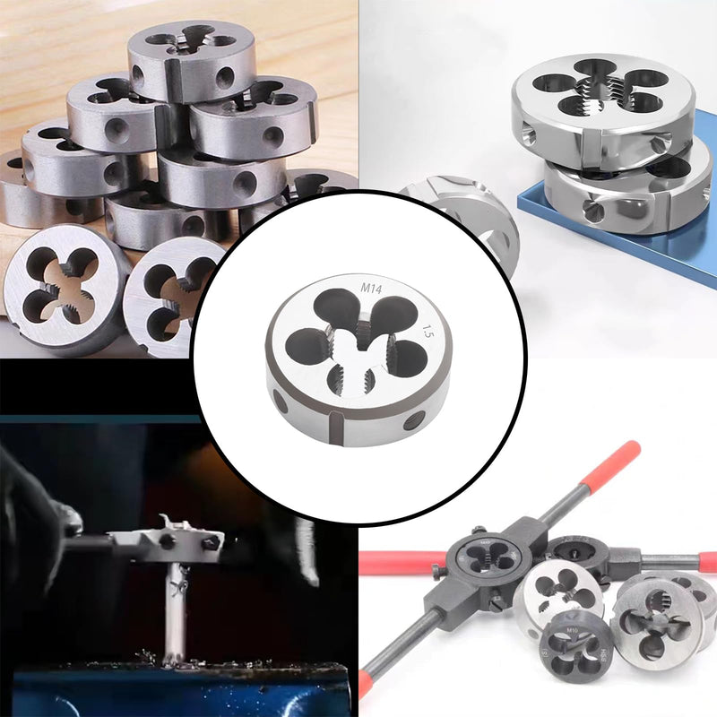 [Australia - AusPower] - M14 x 1.5mm Metric Tap And Die Set,M14 x 1.5mm High-Speed Steel Machine Tap Die Set,Thread Tap And Round Thread Die Right Hand (M14 x 1.5mm) M14 x 1.5mm 