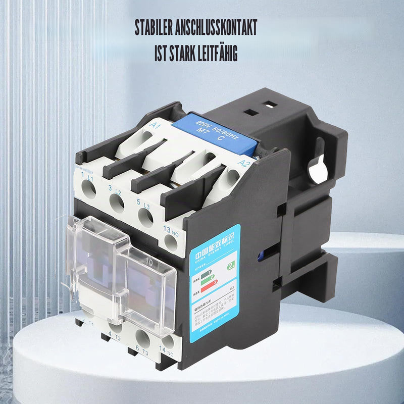 AC Contactor 220V 32A, CJX2-3210 High Sensitive Industrial Electrical Contactor AC Power Contactor, Motor Starter Relay, Electric AC Contactor for Rail Mounting