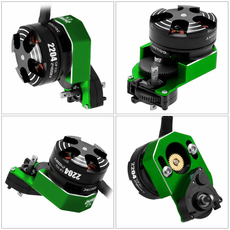 GOUPRC 30A Brushless ESC & 2204 2400KV Brushless Outrunner Motor with Mount Combo Kit for SCX24 Axial 1/24 Remote Control Crawler Truck Car Green With Motor Mount