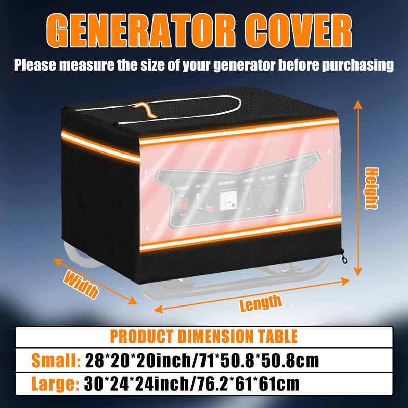 [Australia - AusPower] - Generator Covers While Running 30x24x24inch, Heavy Duty 600D Generator Cover Compatible with Most 5,000-15,000 Watt Generators, Transparent Window, Top Can be Refuel 