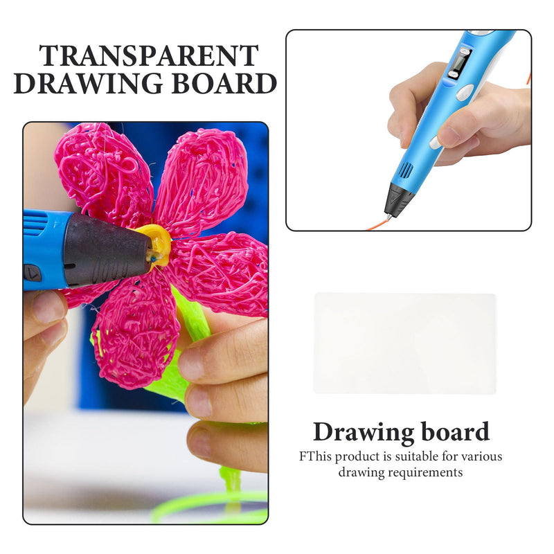 [Australia - AusPower] - VILLCASE 10pcs Transparent 3D Pen Mat, 3D Pen Accessories Drawing Tool Frames Canvas Prints Children Painting Supplies 3D Pen Drawing Mat DIY Painting Template Copying Board 
