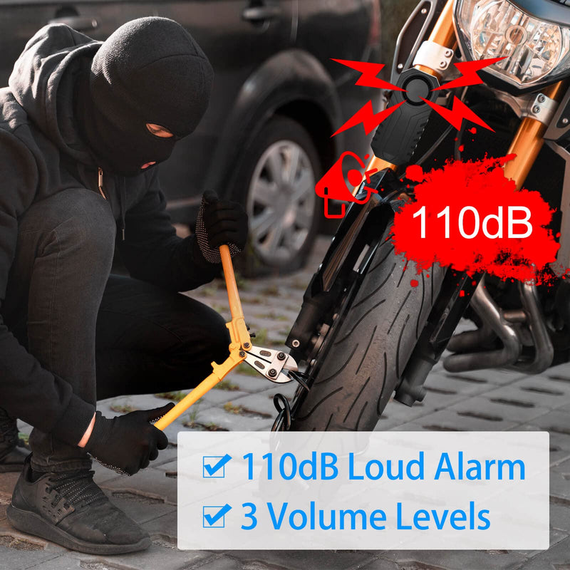 [Australia - AusPower] - 2 Set Wireless Bike Alarm with Remote, Anti-Theft Bicycle Motorcycle Alarm Wireless Security Vibration Motion Sensor Alarm, IP55 Waterproof Super Loud 113dB Alarm 2PK 