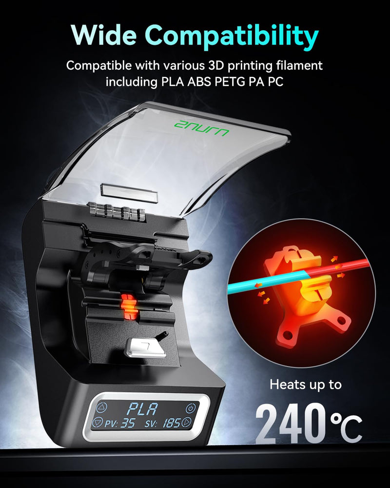 [Australia - AusPower] - SUNLU Official Filament Connector, Fast Heating Filament Splicer for 3D Printer Filament 1.75mm, Up to 240°C, Compatible with PLA PETG TPU ABS PA Nylon, Easy to Use, Pack with 200PCS PTFE Sleeve Filament Connector - 200pcs Ptfe 