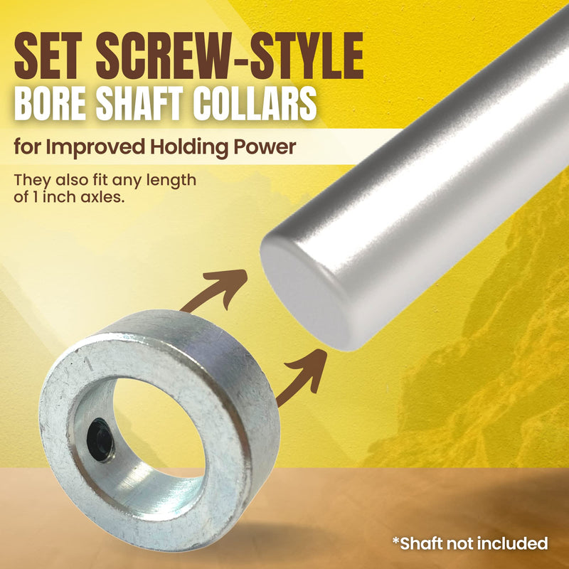[Australia - AusPower] - (4-Pack) 1 Bore Solid Steel Shaft Collars with Zinc Plated Coating - Durable Shaft Collars Suitable for Machinery and Industrial Use 4 1" 