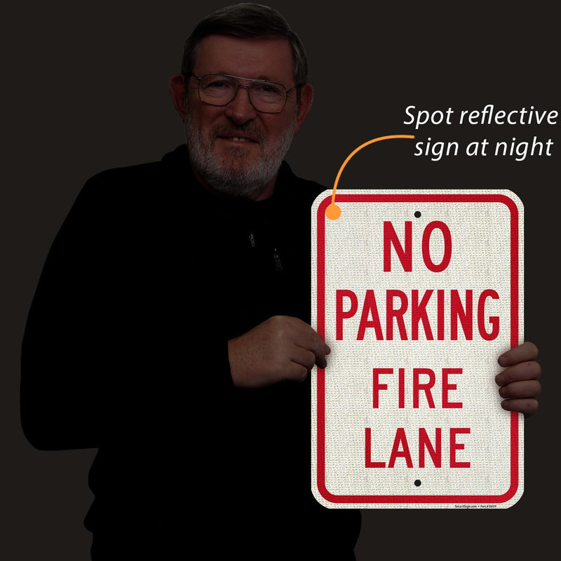 SmartSign No Parking - Fire Lane Sign | 12 x 18 Inches Engineer Grade Reflective ACM, Overcoated for Protection, Rust-Free, Made in USA 12" x 18" - EG ACM