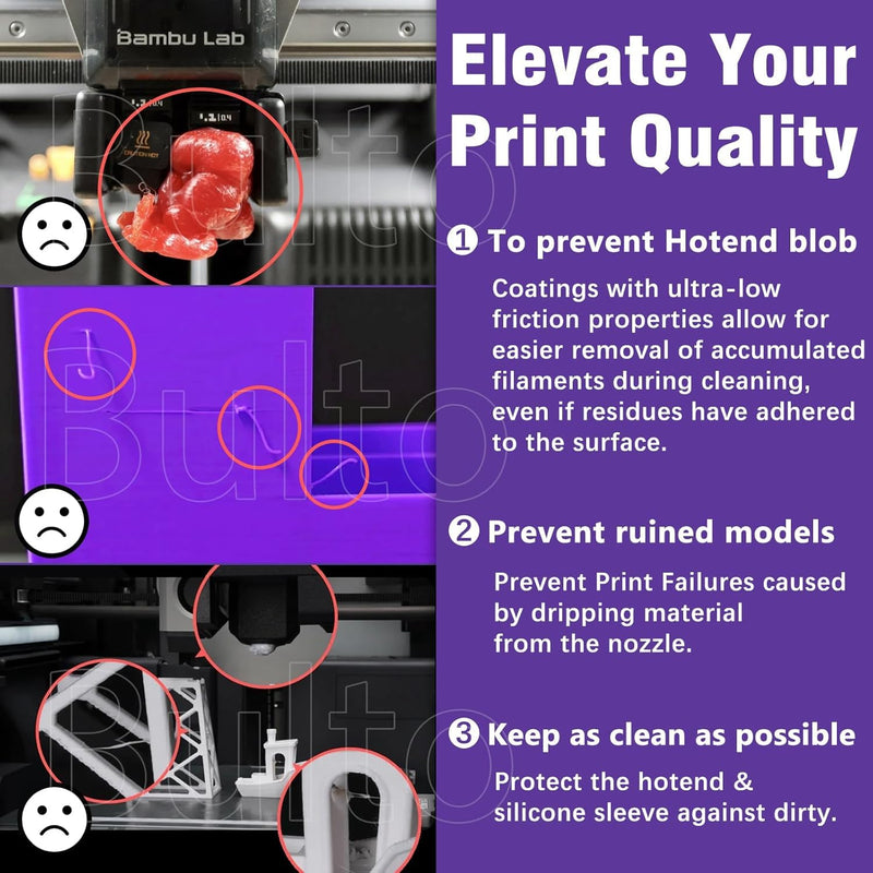 Upgraded 0.4mm H2D/H2S/H2C/P2S/A1/A1 MINI Hotend with Anti-Stick MPVD Coating - High Speed Hardened Steel P2S Nozzle for Bambu Lab P2S,H2/A1 Series 3D Printers, Bamboo Lab Parts & Accessories 0.4mm Hotend*1