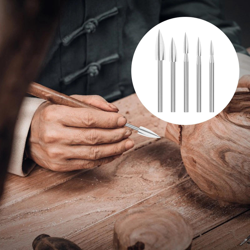 5 Pieces Wood Carving Tool Wood Cutter Wood Carving Drill Bits Set, Carving Drill Wood Carving Tools, Accessories Wood Engraving Tool, Wood Carving Accessories, Wood Carving Drill Bit
