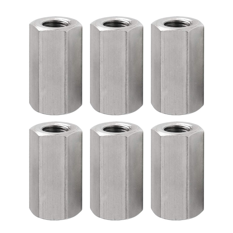 [Australia - AusPower] - Pack of 8 M6 X 1.0-Pitch 25mm Length Hex Width 10mm Metric Hex Coupling Nut 304 Stainless Steel Rod Coupling Nuts 