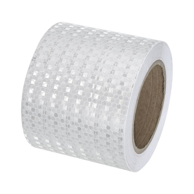 PATIKIL Reflective Tape, 4 Inch x 50 FT Waterproof Adhesive High Visibility Warning Safety Tape External Accessories Conspicuous for Cars Trucks, White 4IN x 50FT