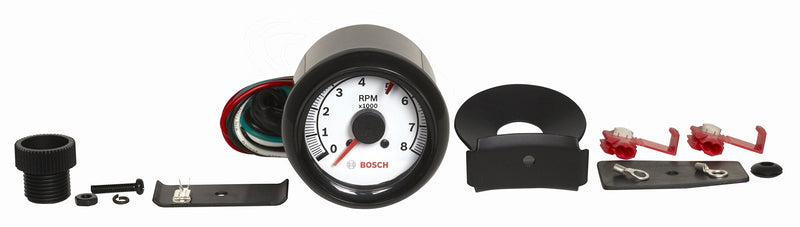[Australia - AusPower] - Bosch SP0F000022 Sport II 2-5/8" Tachometer (White Dial Face, Black Bezel) 