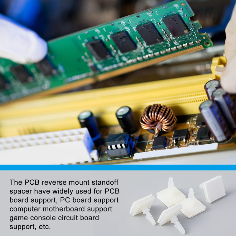 [Australia - AusPower] - Marsui 100 Pcs Sticky PCB Spacer Adhesive Plastic Insulated Standoffs 0.25 Supporting Height Circuit Board Standoffs for PC Board Computer Motherboard 0.25" 