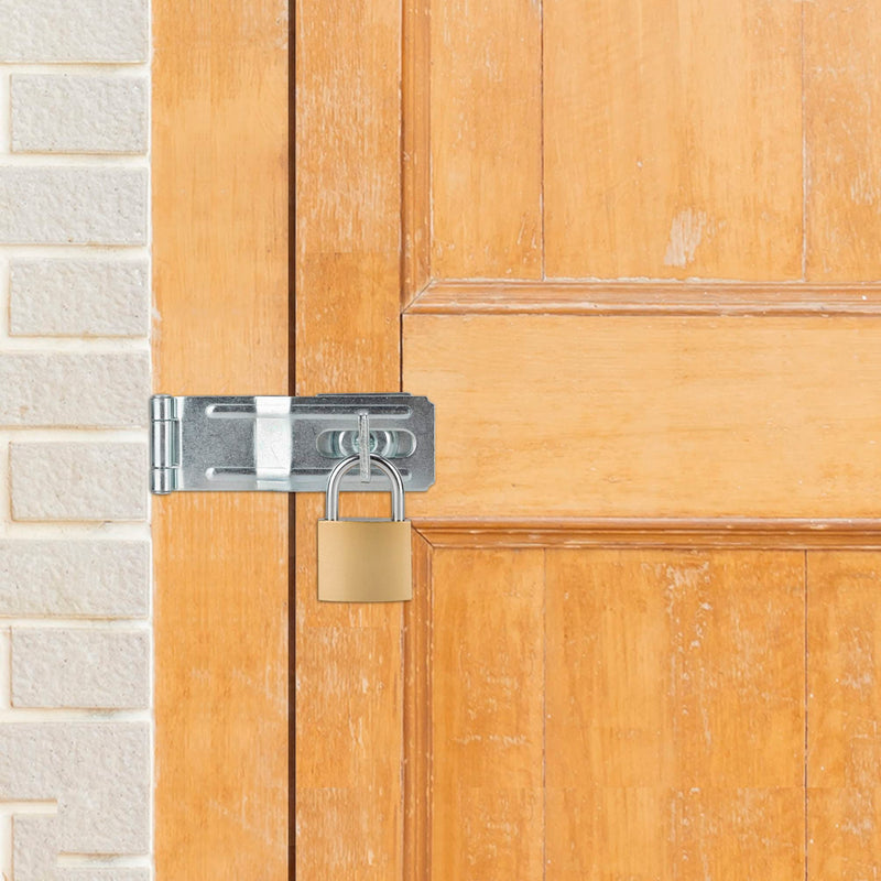 [Australia - AusPower] - SANKINS 4-1/2" Swivel Staple Safety Hasps, Gate Door Hasp Latches Safety Packlock Clasp Locking with Twist Knob for Fence, Gate, Cabinet, in Zinc Plated 1 Pack 
