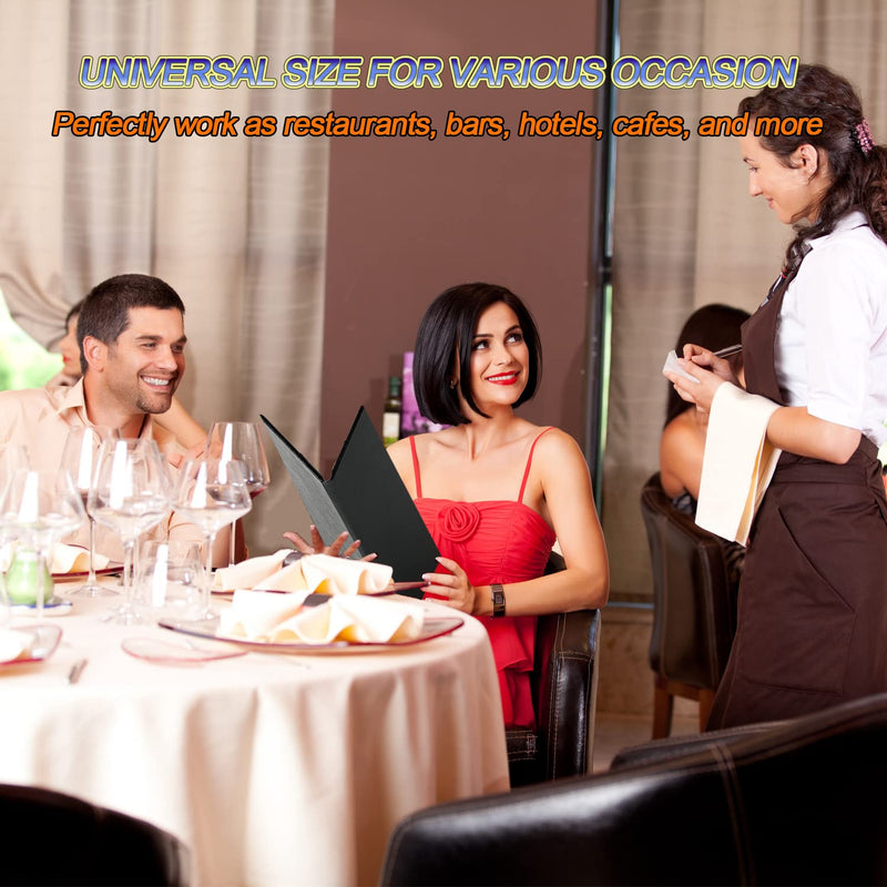 [Australia - AusPower] - 4.25 x 14 inches Menu Holder Menu Covers 2 View Leather Book Style Double Fold Panel for Restaurant Coffee Bars Hotels (4.25" x 14" / two views /1pcs) 4.25" x 14 " /1pcs 