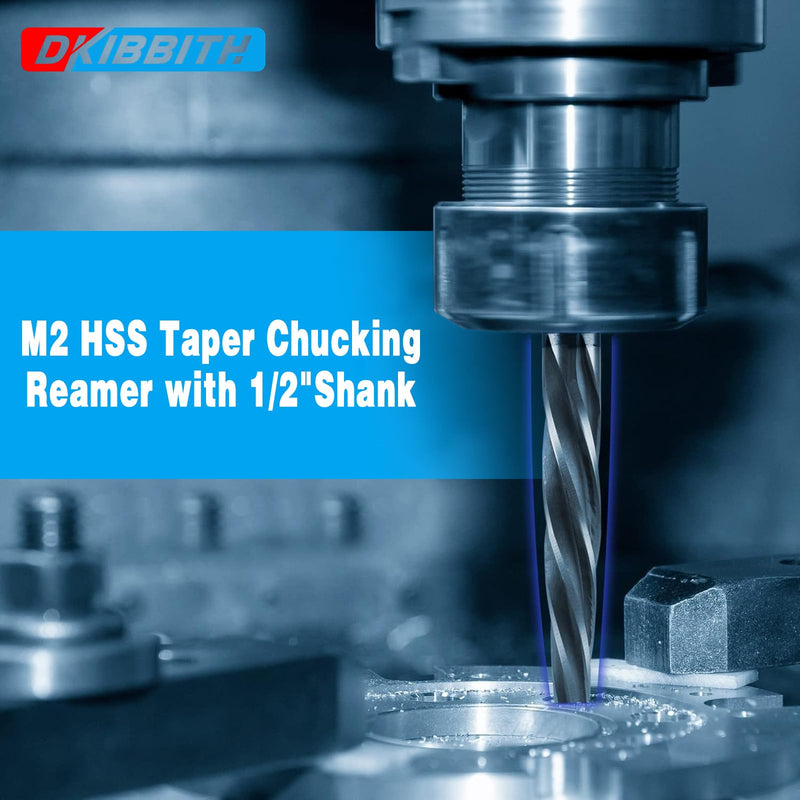 [Australia - AusPower] - 5/8 Bridge Construction Reamer Drill Bit, M2 HSS Taper Chucking Reamer for Steel Alloy Metal Wood Plastic, 1/2" Non-slip Shank, 5-Spiral Flutes Car Reamer, to Align or Enlarge Holes, 16mm 5/8 