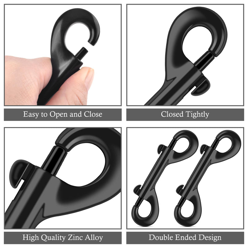 [Australia - AusPower] - ERKOON 3.5 inch Double Ended Bolt Snaps Hooks 110lbs Load Capacity Zinc Alloy Double Sided Clips Heavy Duty Trigger Snap for Dogs Leashes/Water Bucket/Horse Feed/Hammocks (4 Pack) 4 Pack 