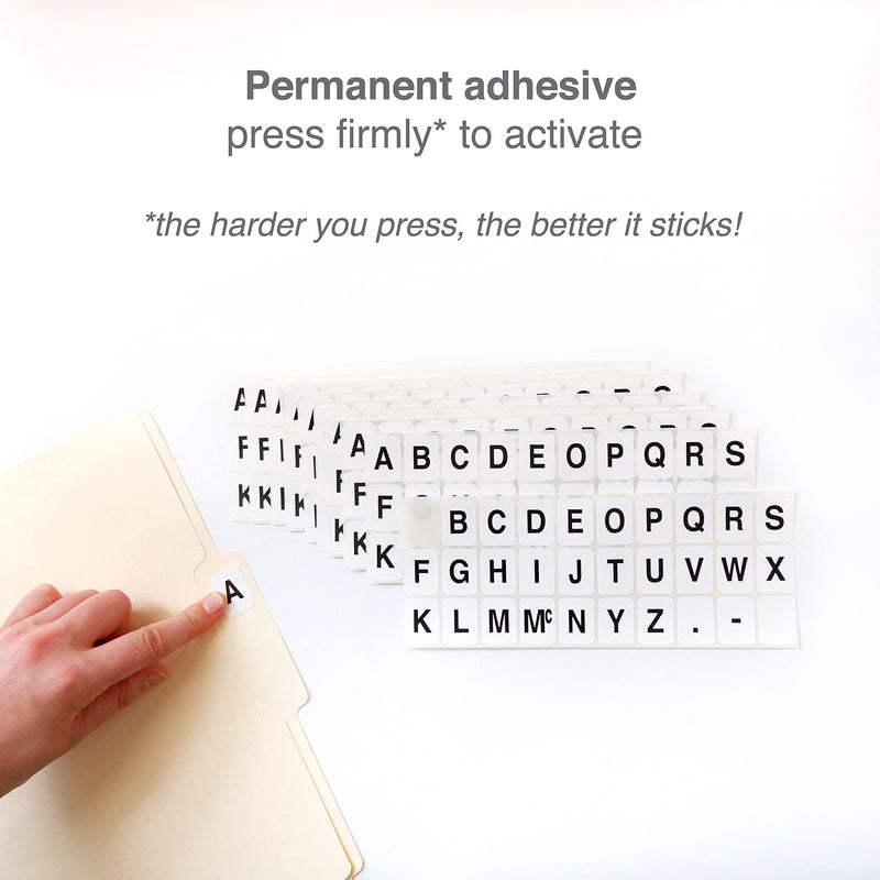 ChromaLabel 1 x 3/4 inch Alphabet Stickers, 10 Sheets/Pack, White