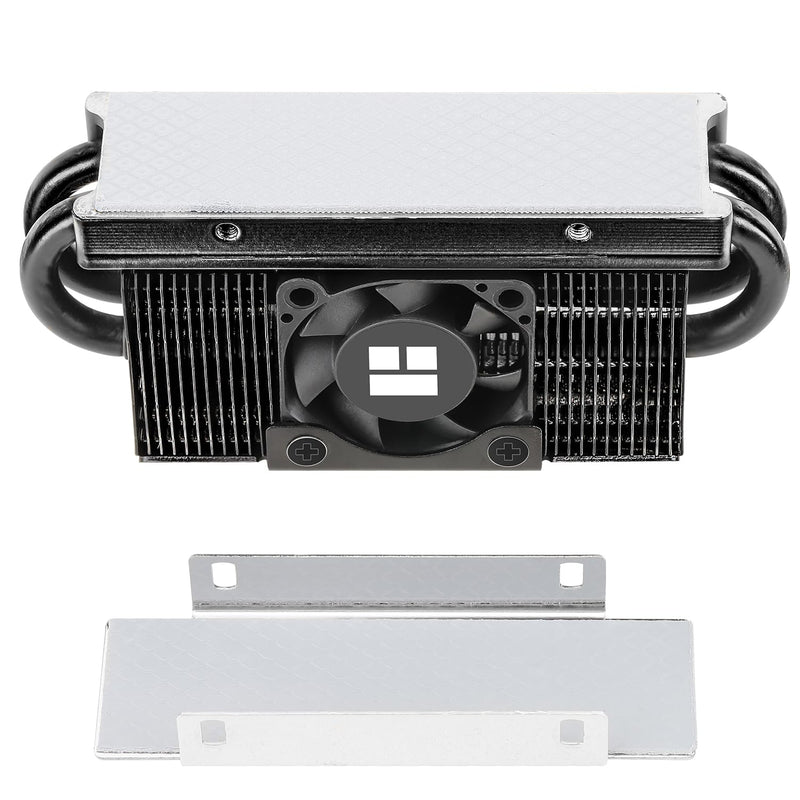 Thermalright HR10 2280 PRO Black SSD Heatsink, Double Sided Heatsink, with Small and Fast PWM Fan, Thermal Silicone Pad for 2280 SSD PC and Computer, Desktop High Performance SSD Cooler