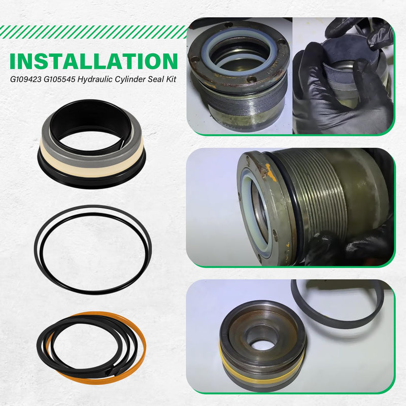 [Australia - AusPower] - 1543273C1 G109423 G105545 Hydraulic Cylinder Seal Kit (for ROD: 2" BORE: 4") Fit for Case 450 455 550 580 650 680 780 850 855 1150 1155 1450 1455 W14 W18 W20 etc for ROD: 2" BORE: 4" 