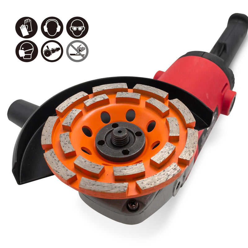[Australia - AusPower] - FEWELL 4 1/2” Concrete Grinding Wheel, Double Row Diamond Cup Wheel with 7/8” Arbor for Polishing and Grinding Concrete Surface Brick Stone Marble Cement Granite 