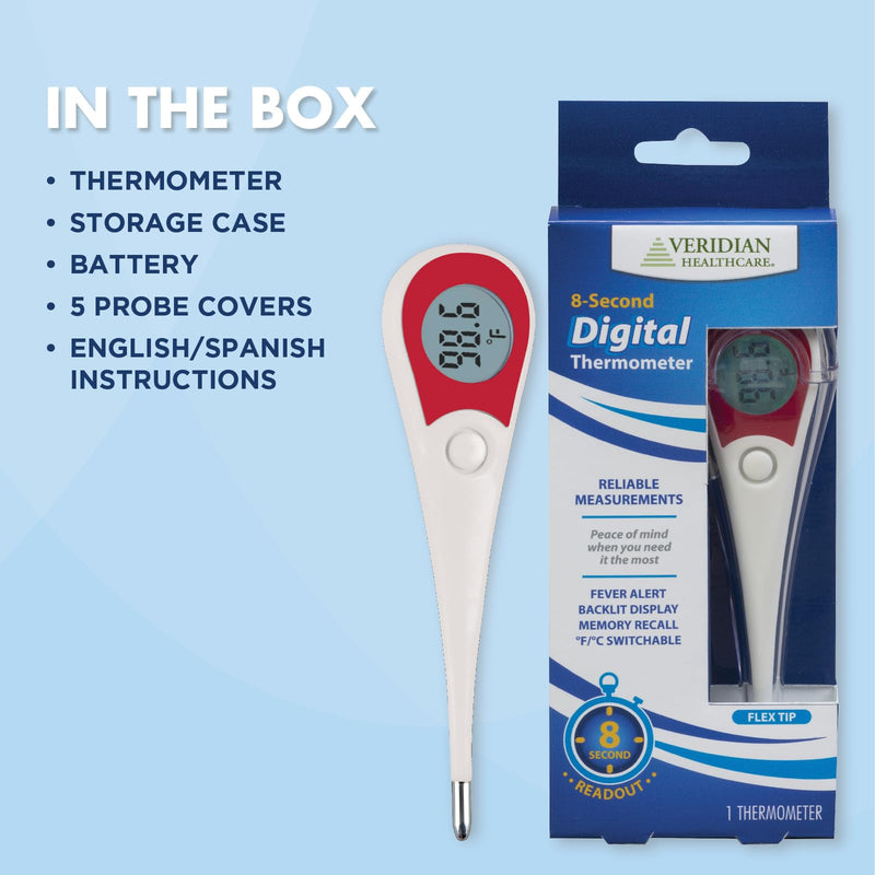 [Australia - AusPower] - Veridian 08-362 8-Second Flex Tip Digital Thermometer 