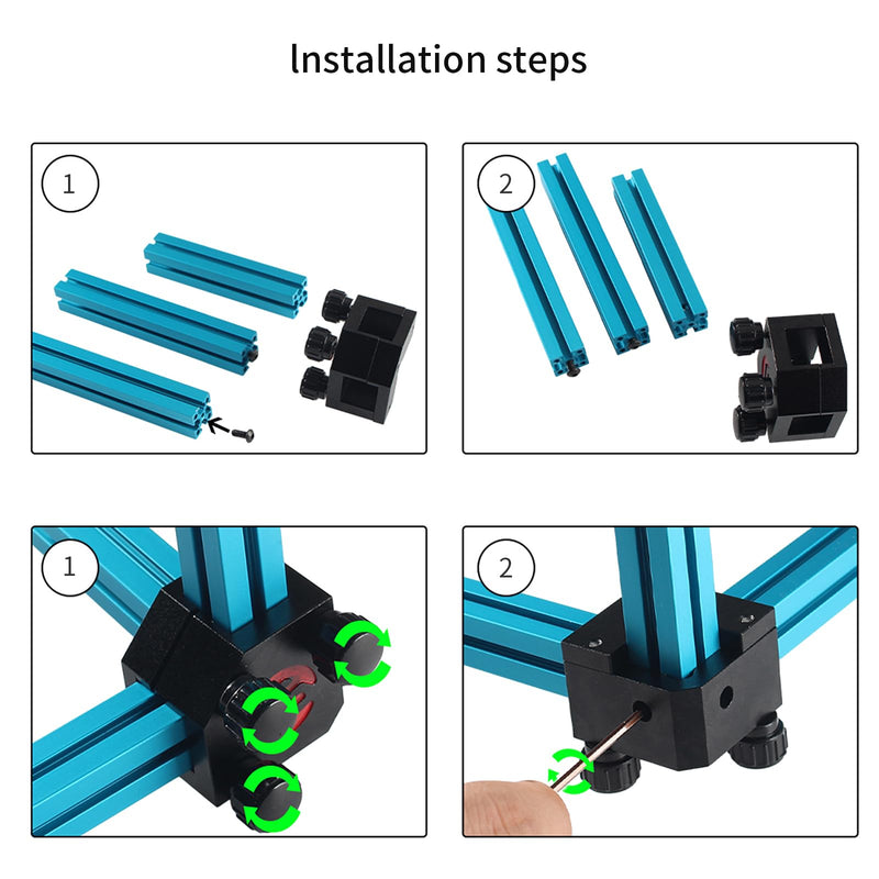 [Australia - AusPower] - FYSETC 3D Printer Part 2020 Aluminum Extrusion Right-Angle Tool: Voron2.4 6mm Extruded Aluminum V-Slot 20x20 Profile Installation Ruler - Anodized CNC All Metal Corner Bracket with M3x30mm Hand Knob 