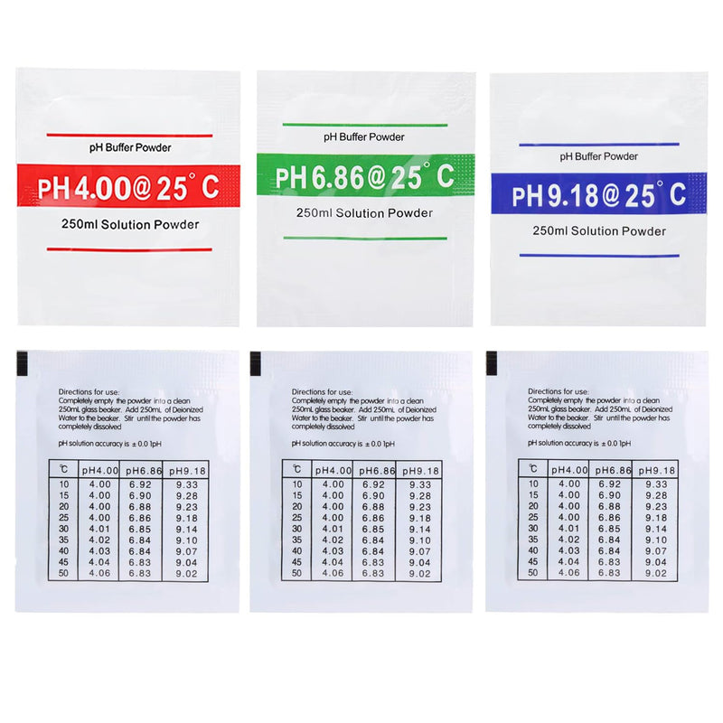 [Australia - AusPower] - Nynelly 15 Pack pH Meter Buffer Solution Powder pH 6.86, 4.01, 9.18 for Precise Calibrate pH Meter, pH Calibration Powder Solution, pH Tester Calibration Powder Packets 15pcs 