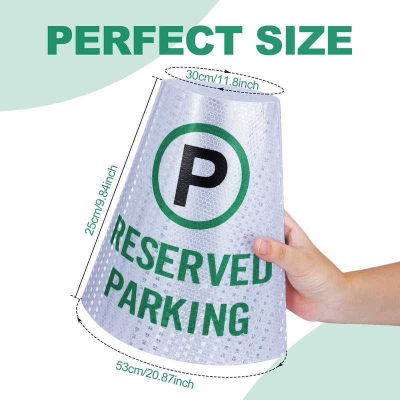 [Australia - AusPower] - Oudain 8 Pack Reserved Parking Cone Sleeve Bright Reflective Reserved Sign 360° High Visible Message Sleeve Reserved Parking Signs for Traffic Safety Cone Driveway Road Commercial Residential Area 